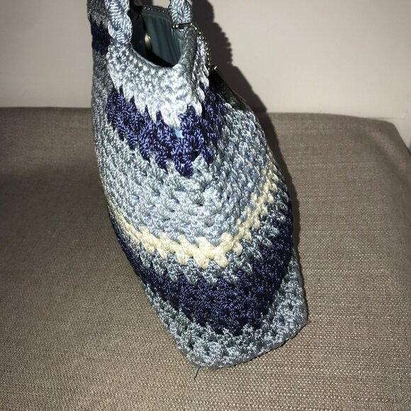 Vintage Lina Woven Knit Multi-Striped Bag, Tote - Picture 4 of 16